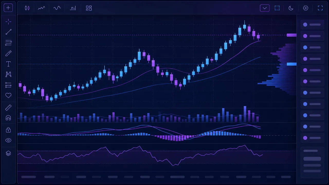 Trading view Deriv chart with the order panel